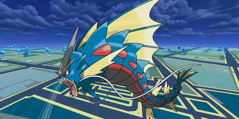 Pokémon GO Mega Gyarados Water-type on keyart background