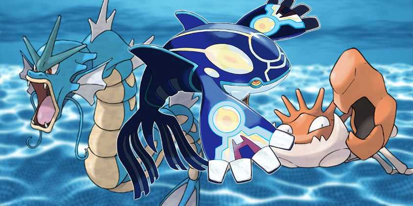Pokémon GO Primal Kyogre, Kingler, and Gyarados Water-types
