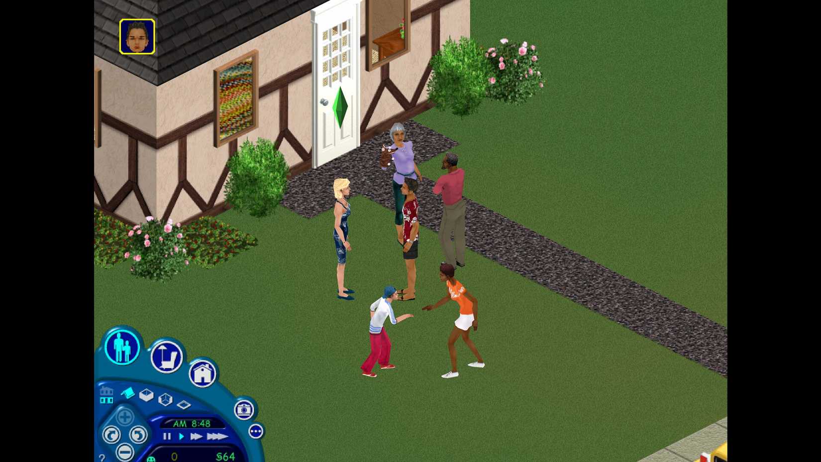 Meeting the neighbors in the Sims 1 Legacy Collection