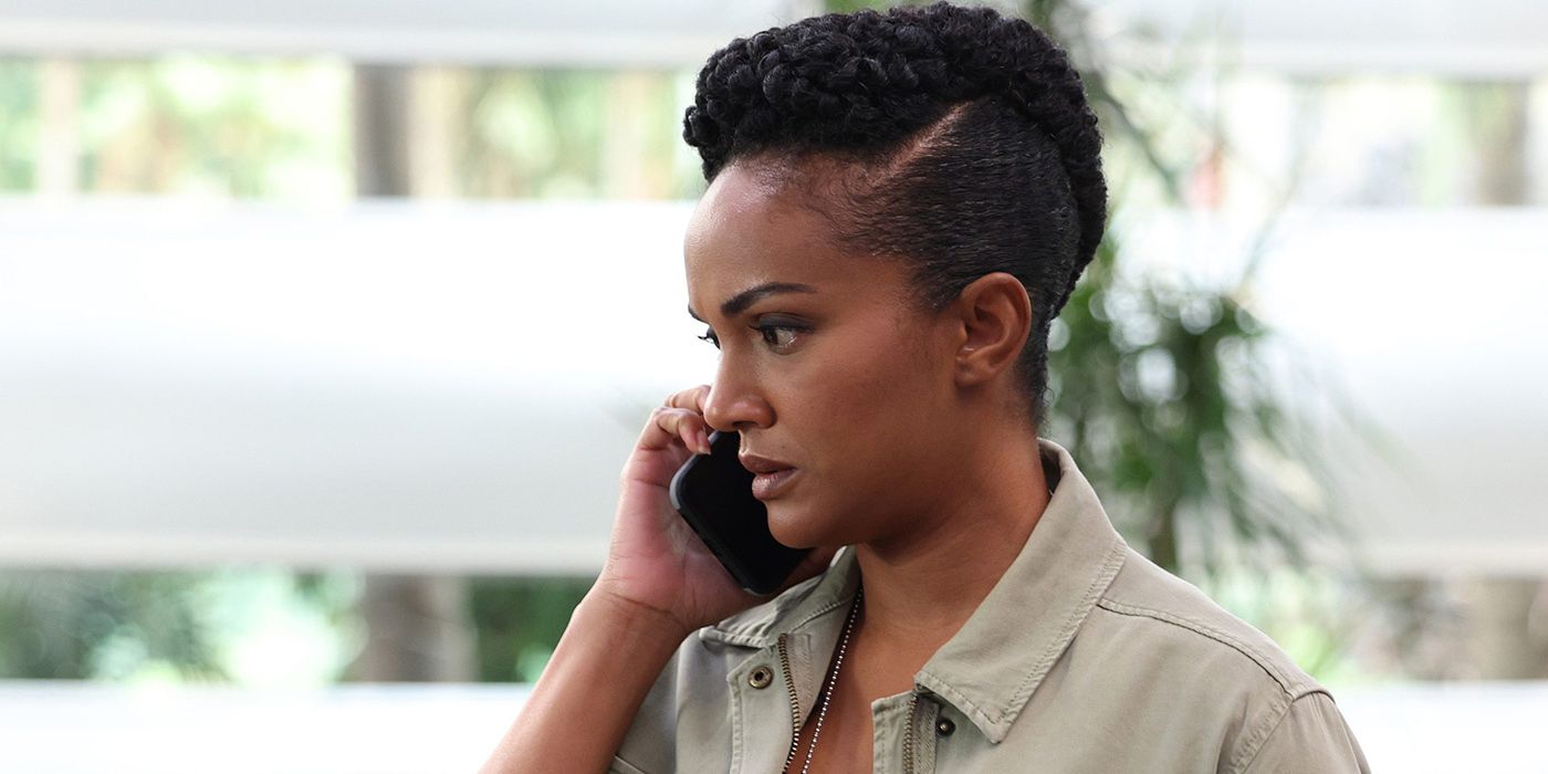 Mekia Cox talking on the phone in The Rookie