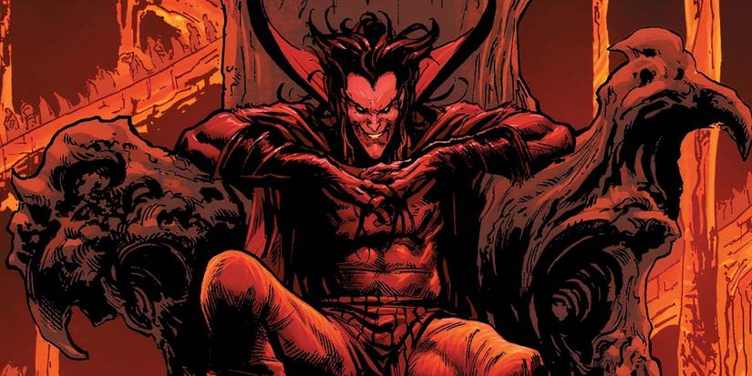 Mephisto sitting on his throne in hell.