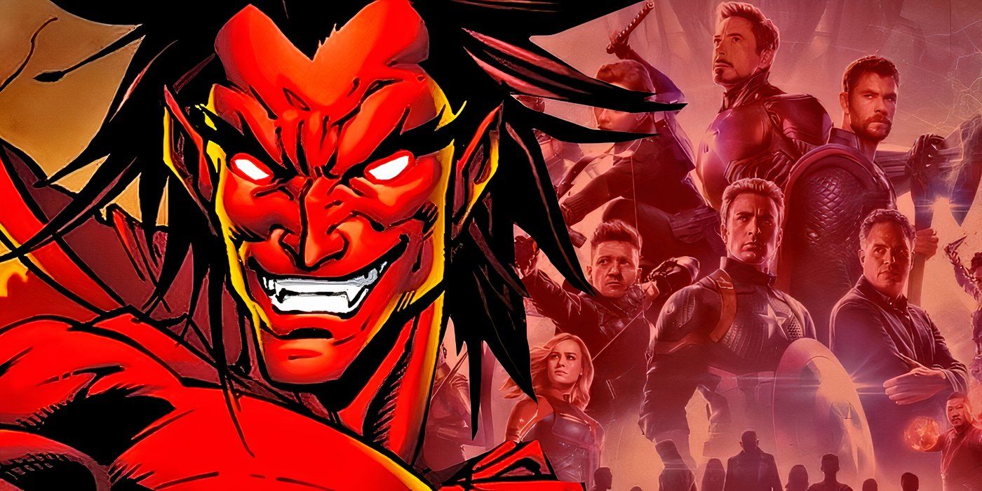 Mephisto with the MCU Avengers behind him.