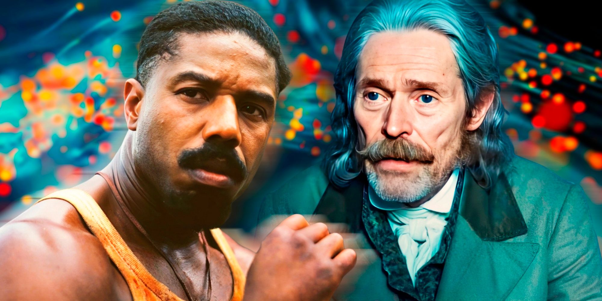 Michael B Jordan in Sinners and  Willem Dafoe in the new Nosferatu