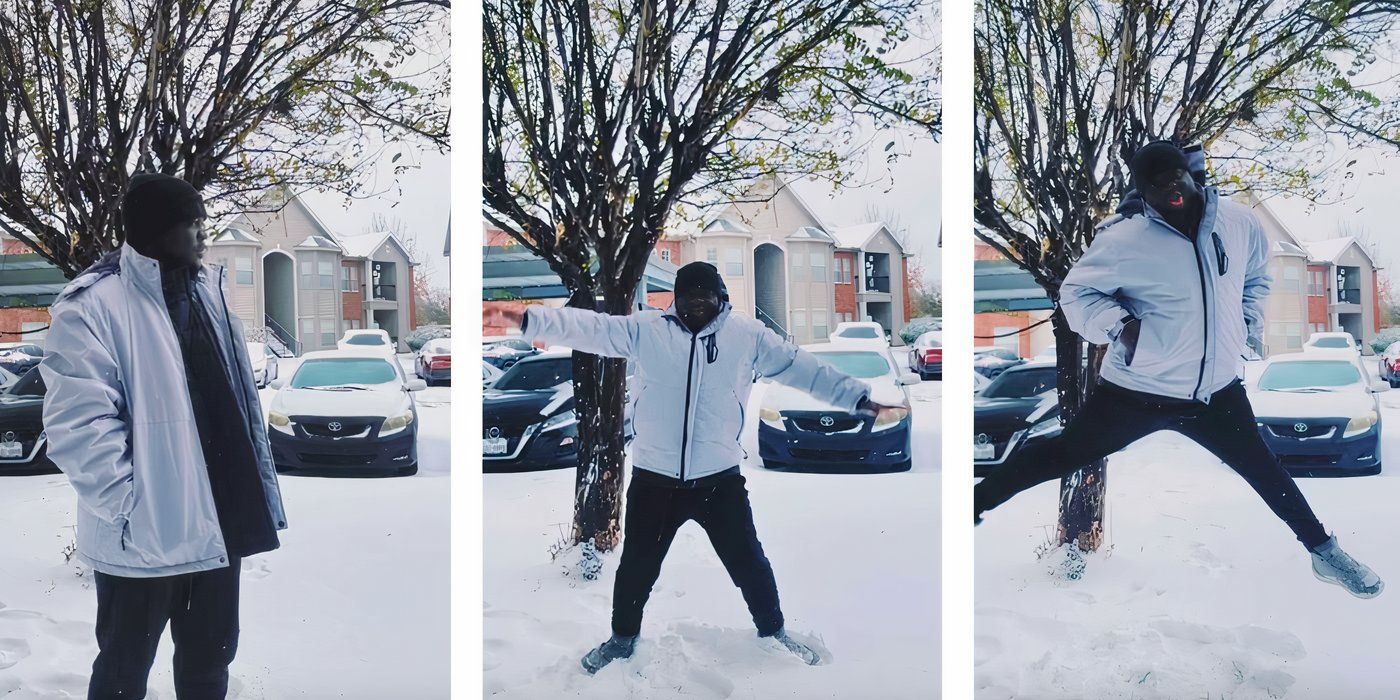 Michael Ilesanmi from 90 Day Fiance Happily Ever After Instagram Story first snowfall in Texas