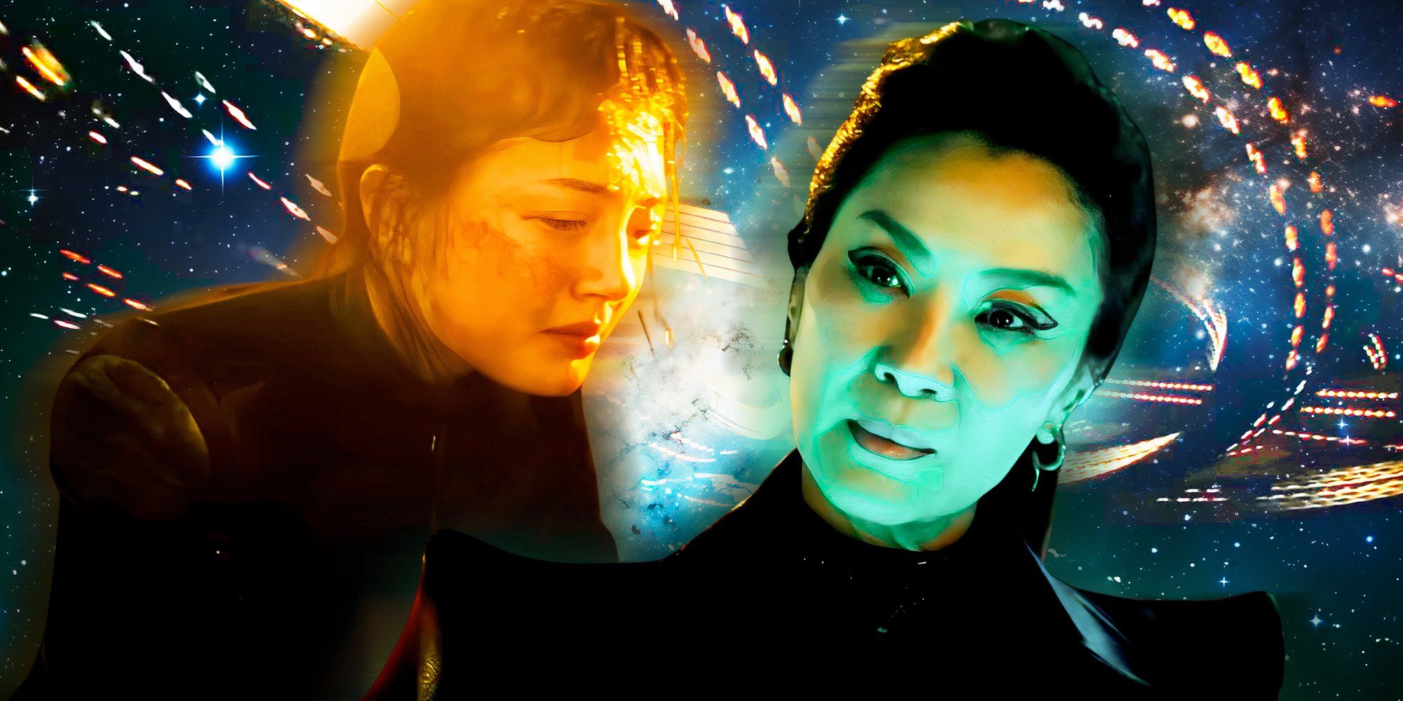 Michelle Yeoh as Georgiou and Miku Martineau as young Georgiou in Section 31 movie