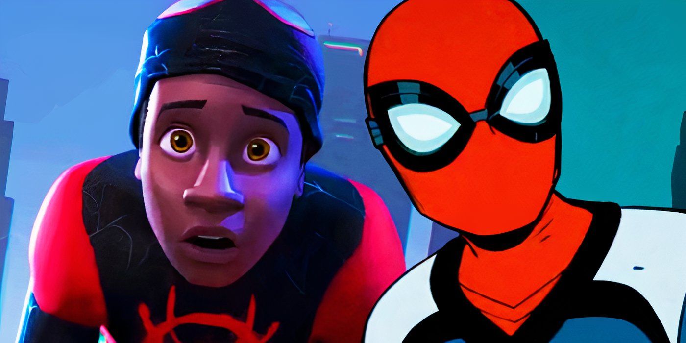 Miles Morales in Spider-Man Into the Spider-Verse and Peter Parker in Your Friendly Neighborhood Spider-Man