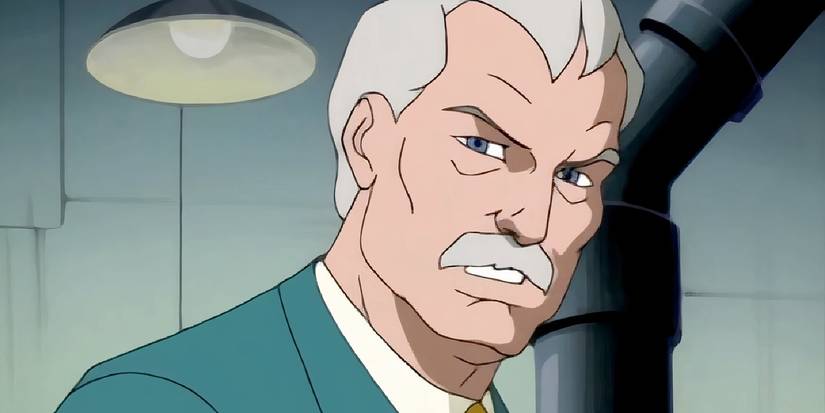 Miles Warren looking to the side in Spider-Man the Animated Series