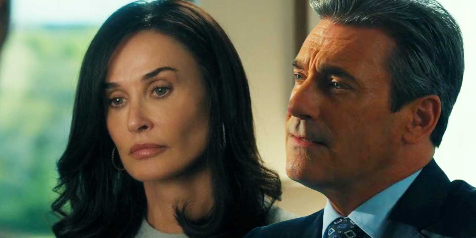 Cami Miller (Demi Moore) and Monty (Jon Hamm) in Landman season 1