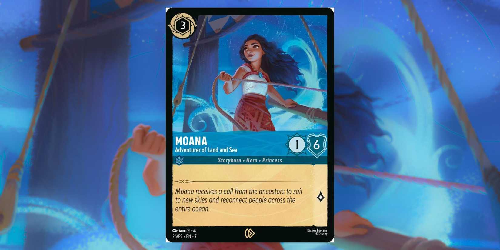 Moana promo card from Disney Lorcana
