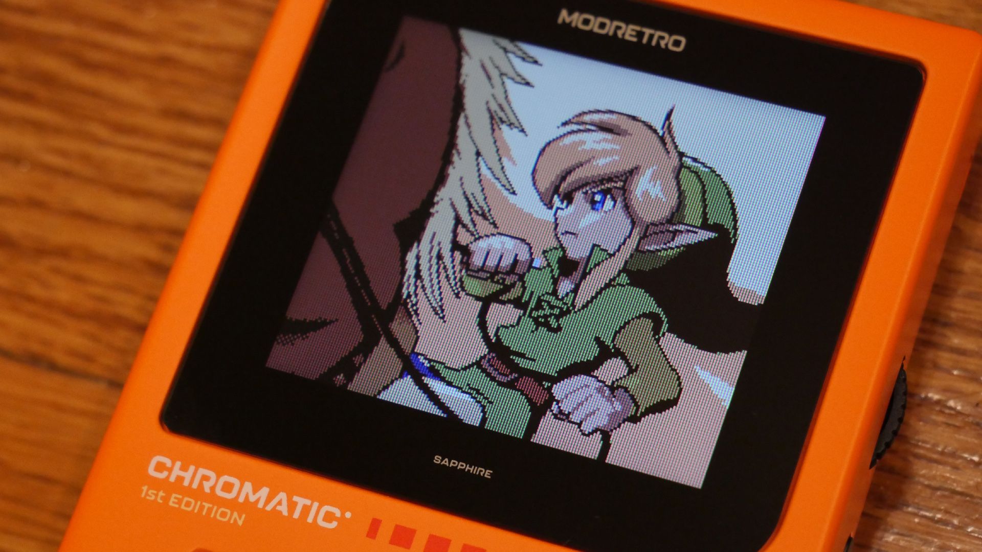 ModRetro chromatic link in The Legend of Zelda: Oracle of Ages.