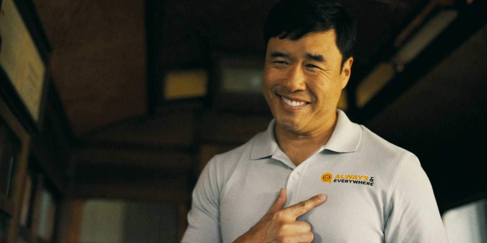 Moriarty (Randall Park) in Watson season 1, episode 1, smiling in a menacing way