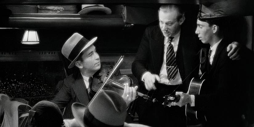 Musicians play on a bus in It Happened One Night