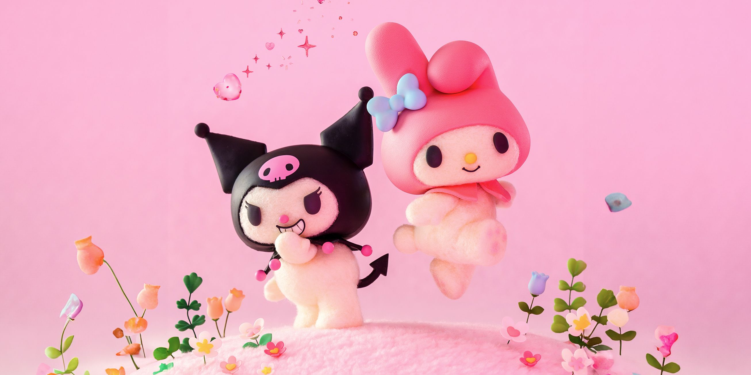Kuromi and My Melody being cute in My Melody & Kuromi