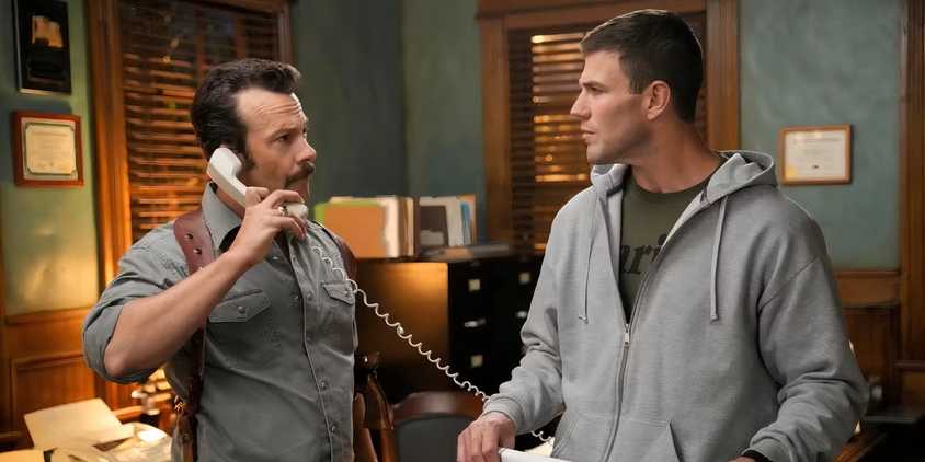 Kyle Schmid and Austin Stowell as Mike Franks and Gibbs in NCIS: Origins