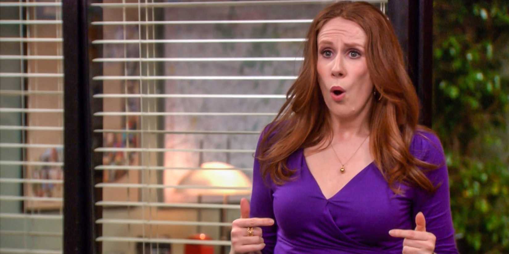Nellie giving a speech in The Office