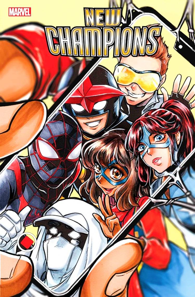 New Champions #3 variant cover, featuring the original Champions roster