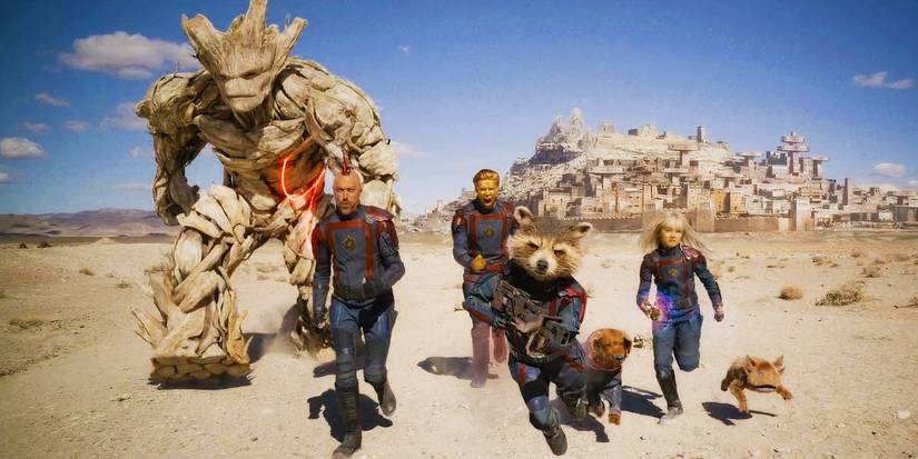 New Guardians team running into battle in Guardians of the Galaxy Vol. 3