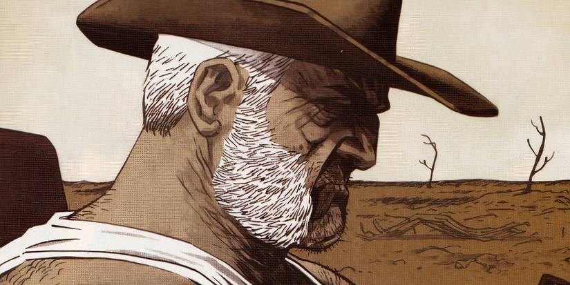 Wolverine wearing a cowboy hat as Old Man Logan.
