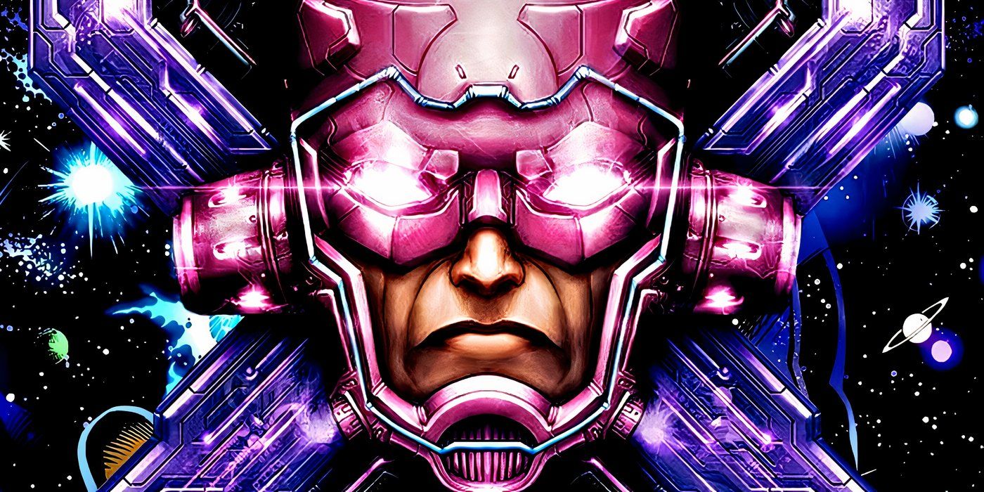 Galactus' face floats in space, oozing with cosmic power.