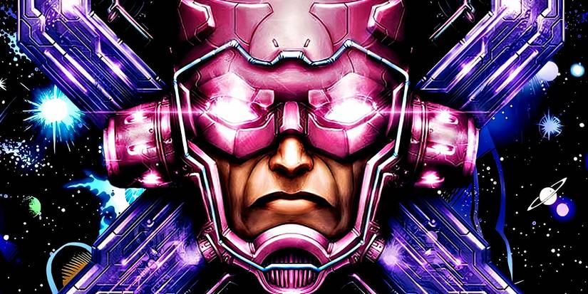Galactus' face floating in space, surging with cosmic power.