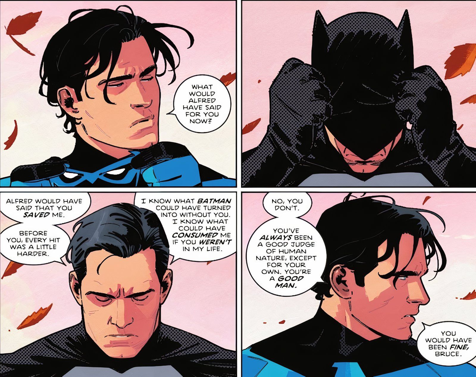 Nightwing #100 Dick and Bruce at alfred&rsquo;s Grave