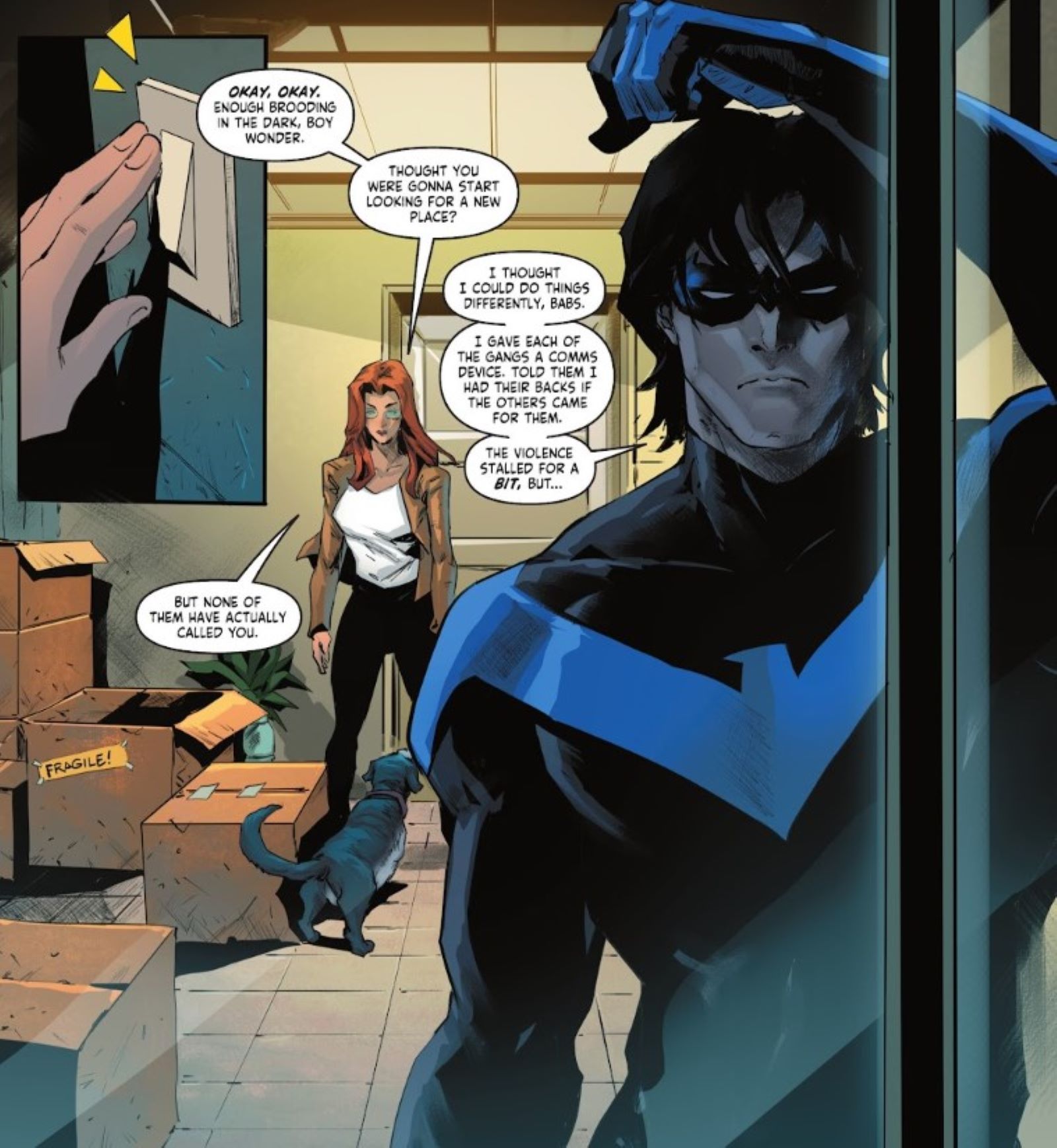 Nightwing #122 brooding batgirl