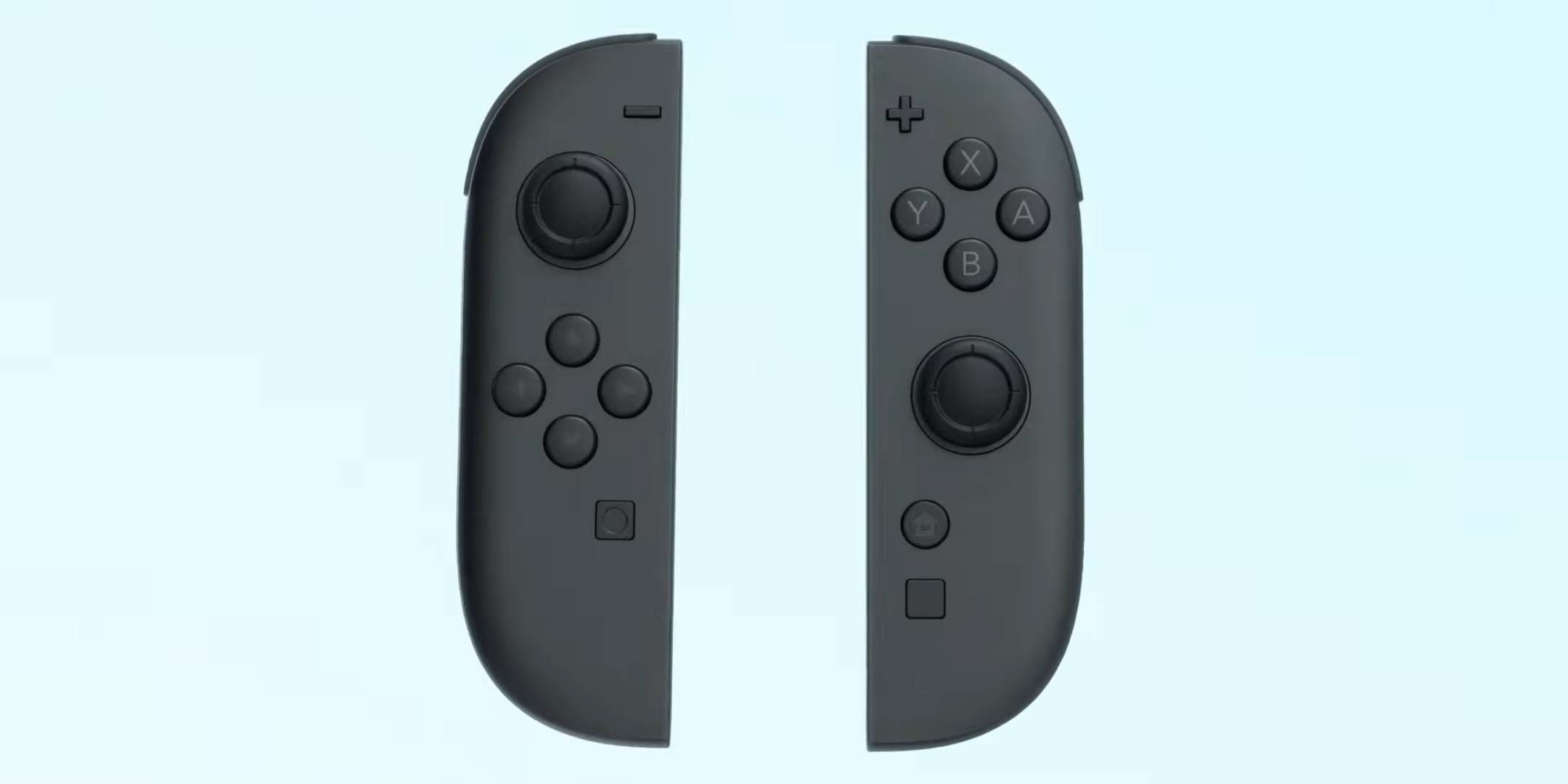 The new Nintendo Switch 2 black joy cons next to each other.