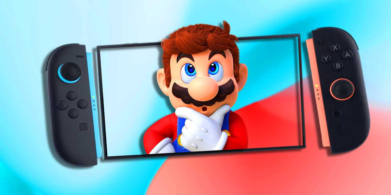 Mario looking confused inside the Nintendo Switch 2.