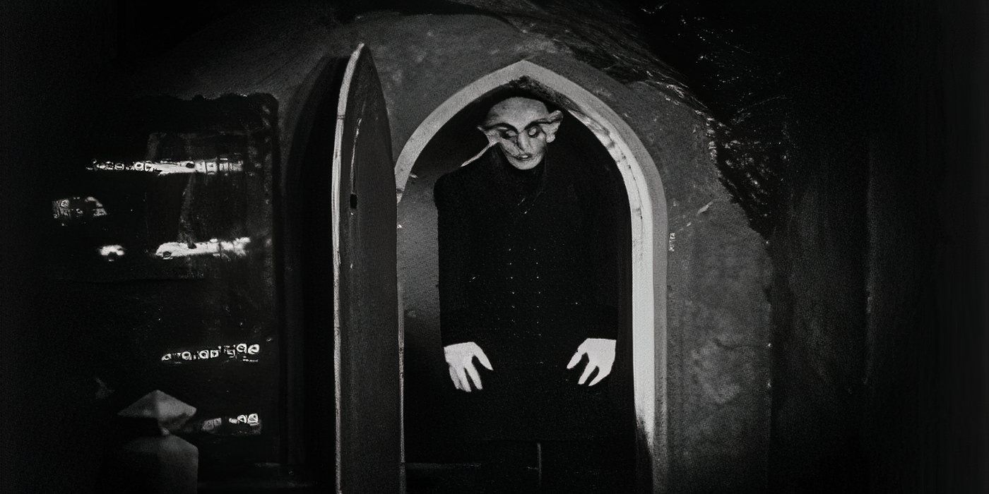 Count Orlok standing in a doorway in Nosferatu 1922