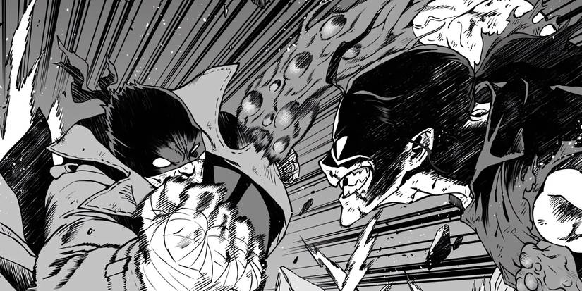 Number 6 vs Knuckleduster in the My Hero Academia: Vigilantes manga.