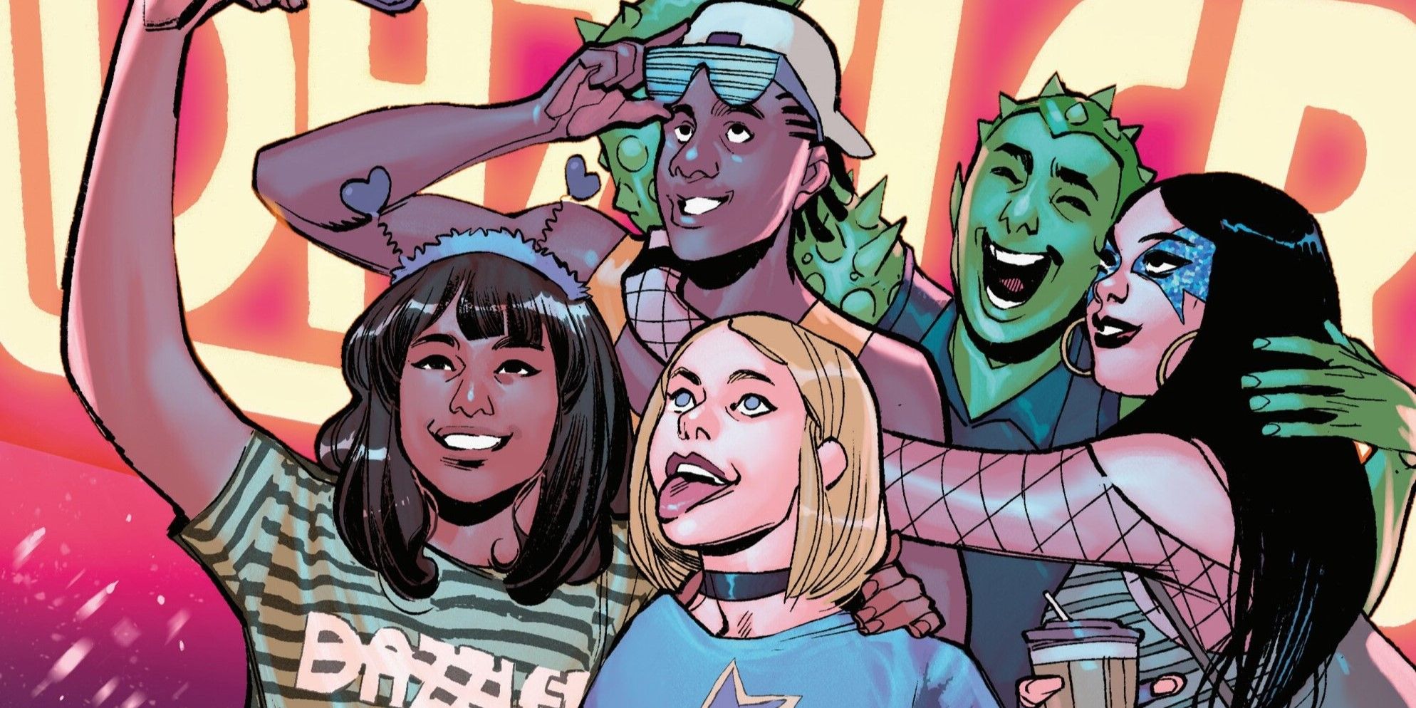 NYX taking a picture together at a Dazzler concert.