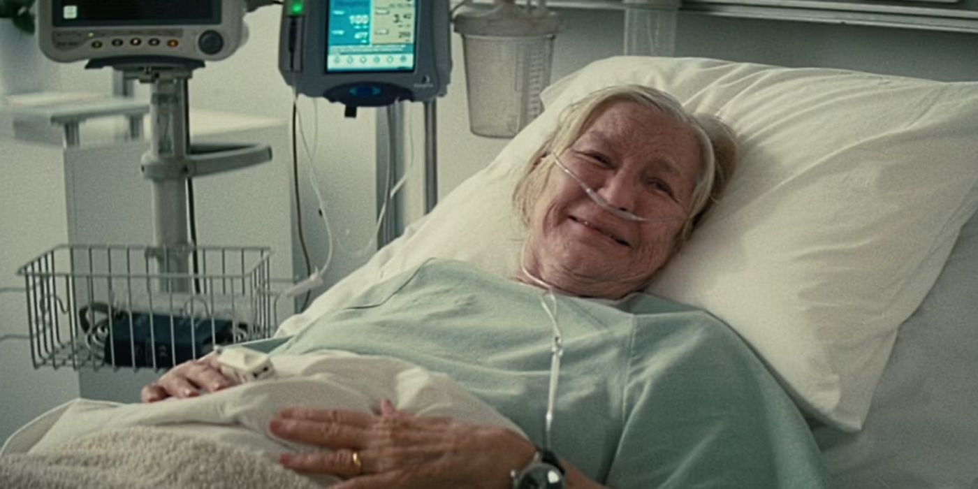 old murph in a hospital bed in interstellar