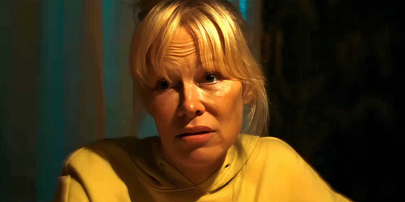 Pamela Anderson's Shelly looking upset in The Last Showgirl