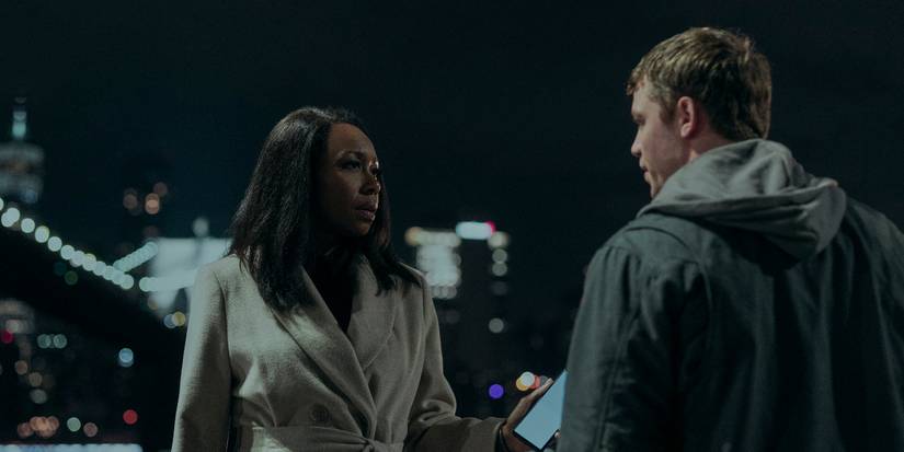 Peter (Gabriel Basso) meets with Night Action boss Catherine (Amanda Warren) in The Night Agent