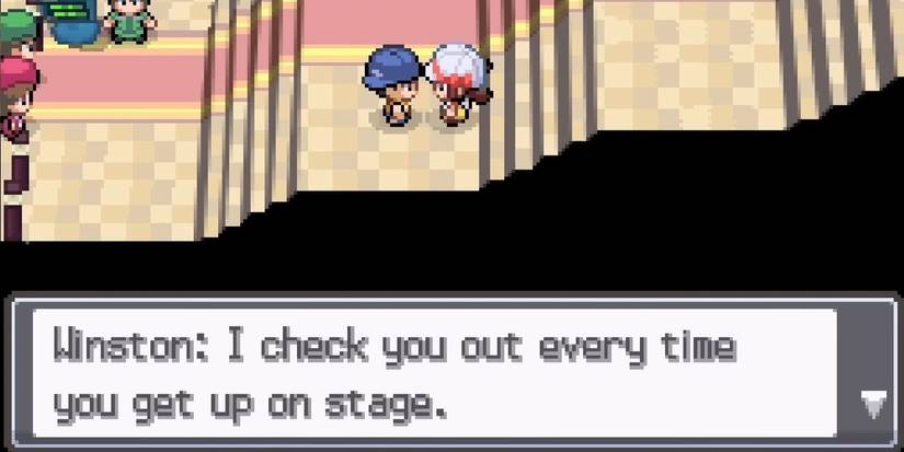 Pokémon's Battle Hall fan Winston developing a fascination with the protagonist.