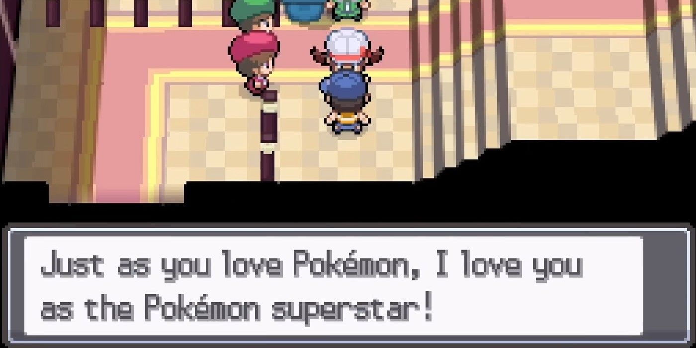 Pokémon's Battle Hall instrumentality   Winston's last  dialogue, calling the protagonist a superstar.