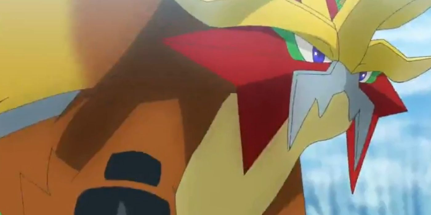 Gouging Fire, Entei's Paradox form, from the preview to episode #81.