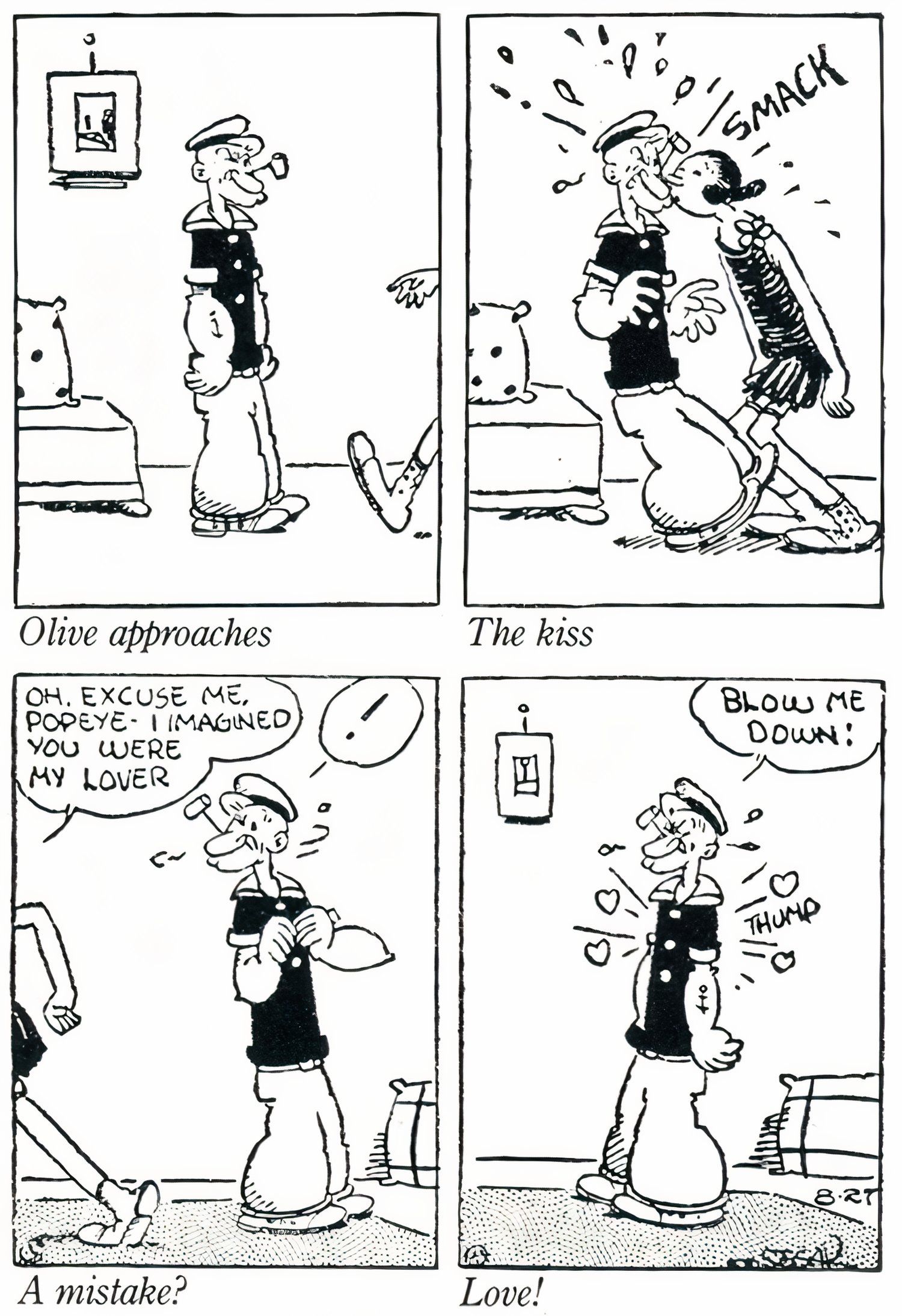 Popeye and Olive Oyl First Kiss