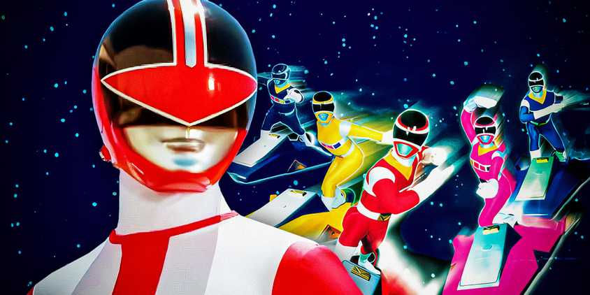 Custom image of Power Rangers in Space and the Time Force Red Ranger