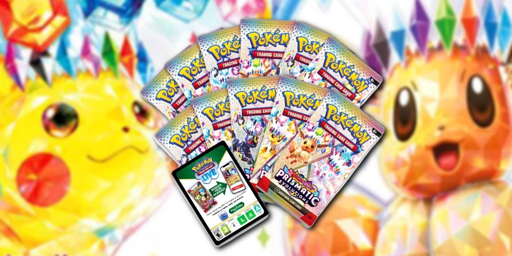 Prismatic evolutions pikachu and eevee pokemon trading card game