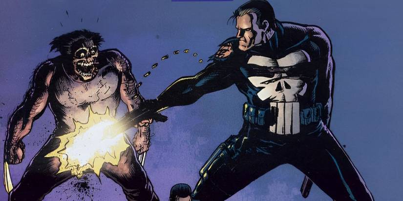 Punisher shoots Wolverine in the groin with his guns.