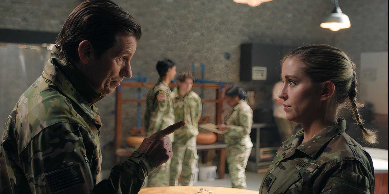 Quinn pointing at Maggie in Going Dutch
