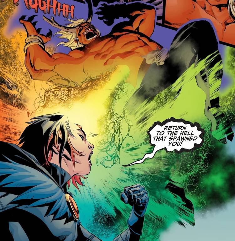 Raven sends Trigon back to hell