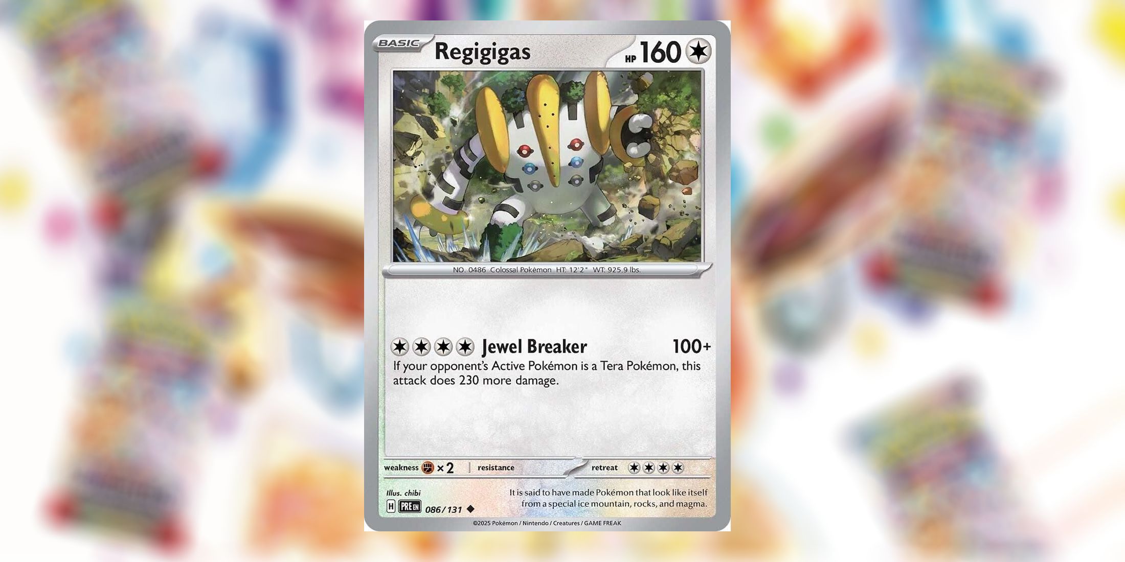 Carta Regigigas em Evoluções Prismáticas em Pokémon TCG