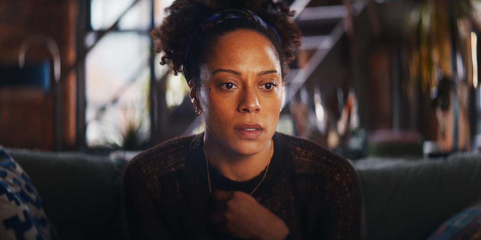 Rosalind Eleazar looking shocked in Missing You episode 1
