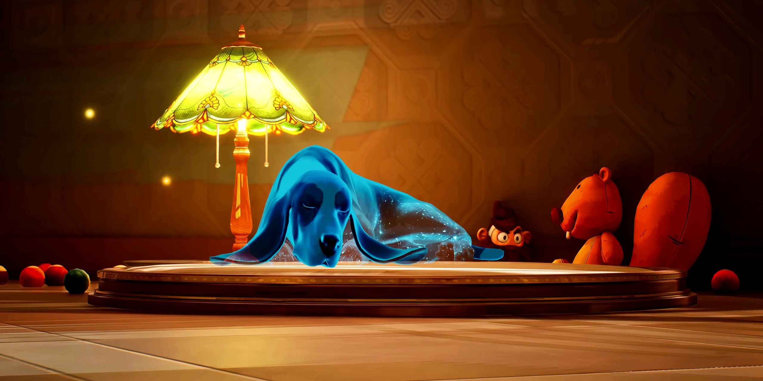 Sancum Sanctorum Trailer Dog Sleeping in lamplight