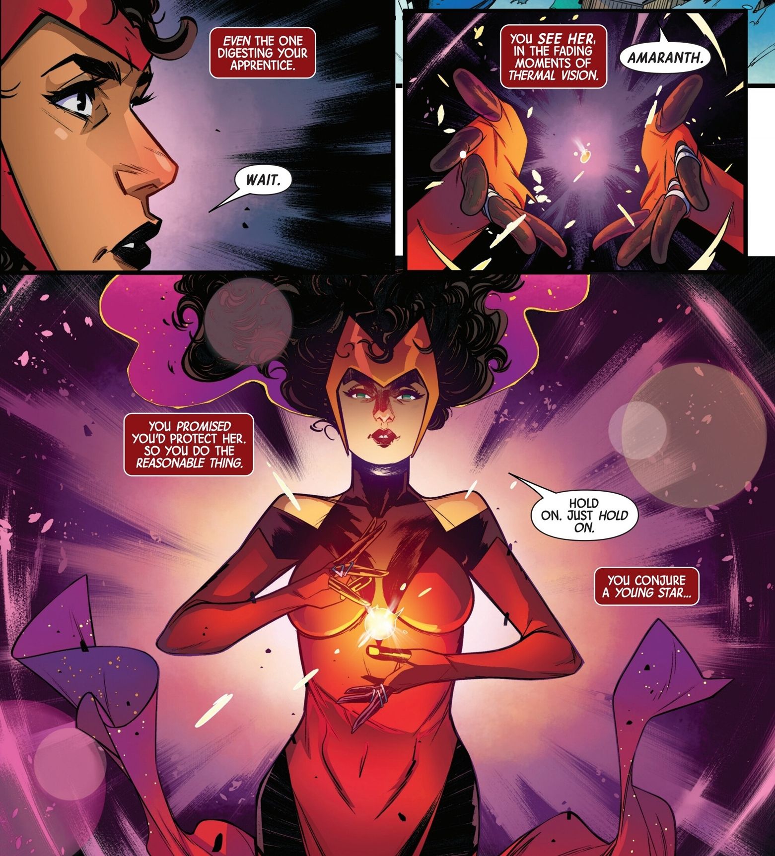 Scarlet Witch evoca uma jovem estrela