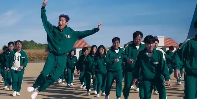 Thanos flying in the air in Squid Game