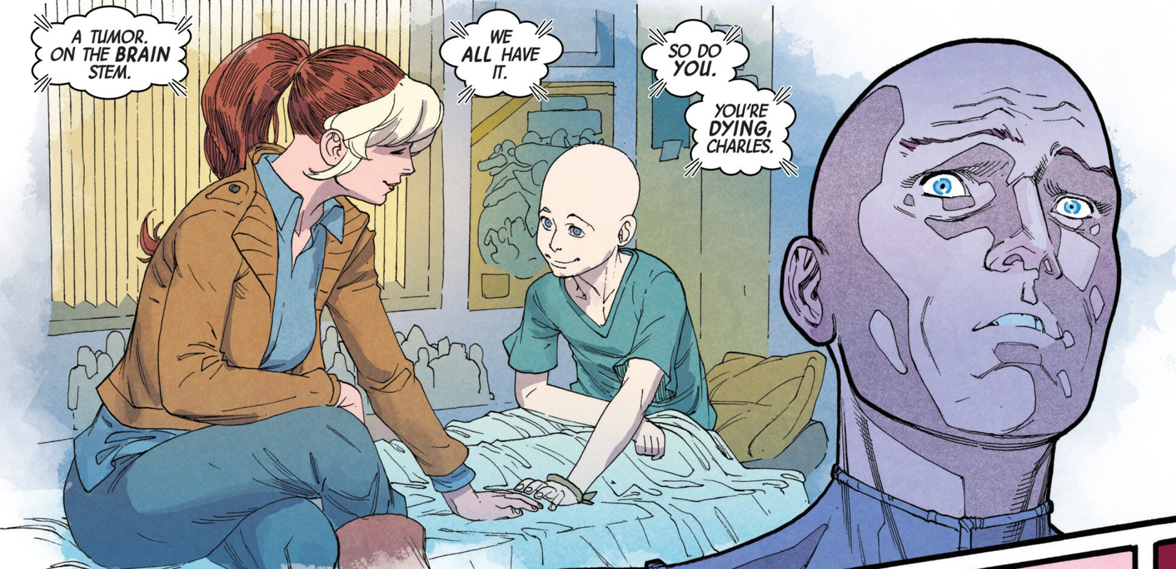 Comic book panels: Professor X learns he's dying in Uncanny X-Men (2024) #8