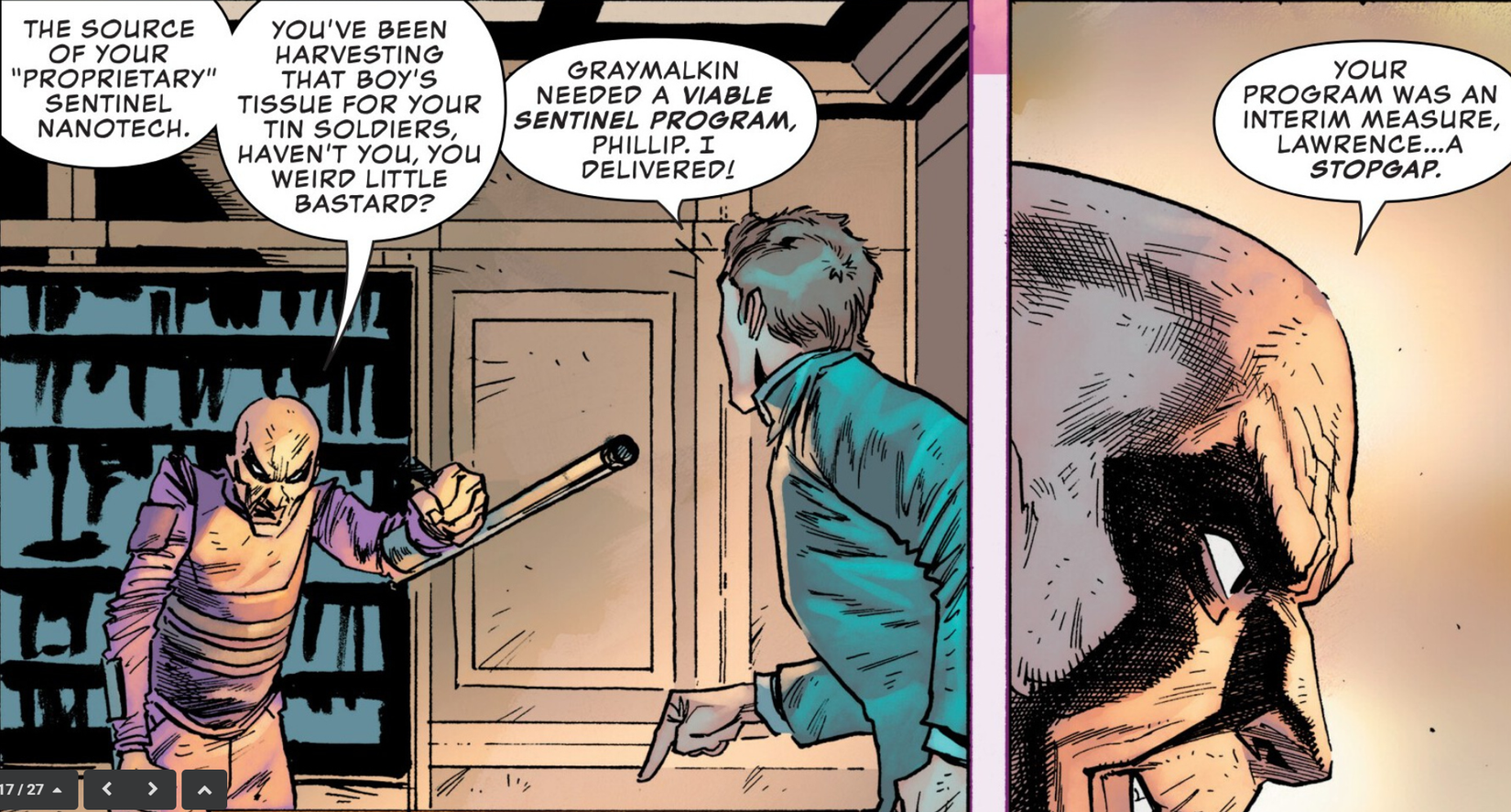 Sentinels (2024) #4 reveals that Justin Seyfort's tissue was harvested to create the new Sentinel Program